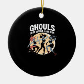 グールズは秋と基本おもしろいを食べたい セラミックオーナメント (正面)