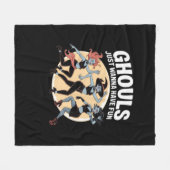 グールズは秋と基本おもしろいを食べたい フリースブランケット (正面(横))