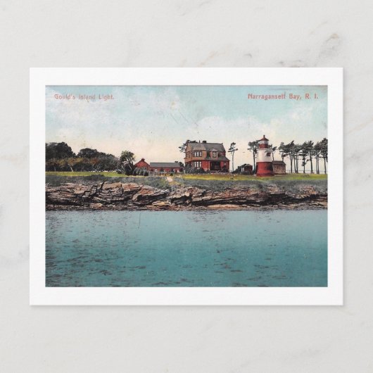 グールズアイランドライトハウスナラガンセットヴィンテージ ポストカード (正面)