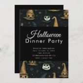 グールズアンドモンスターズブラックハロウィーンディナーパーティー 招待状 (正面/裏面)