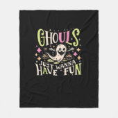 グールズジャストイーグおもしろい怖いデザイン フリースブランケット (正面)