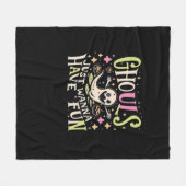 グールズジャストイーグおもしろい怖いデザイン フリースブランケット (正面(横))