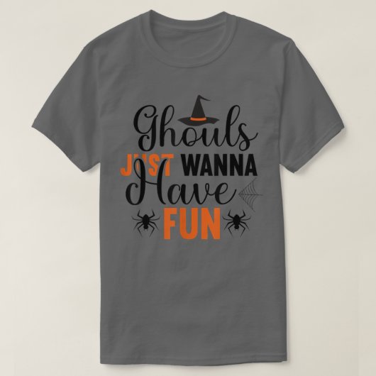 グールズジャストウィーンおもしろいおもしろいレトロハロウィーンC Tシャツ (デザイン正面)