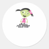 グールズジャストウィーンおもしろいおもしろい引用文 ラウンドシール (正面)