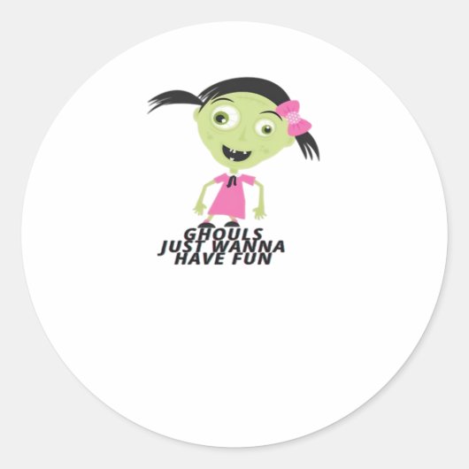 グールズジャストウィーンおもしろいおもしろい引用文 ラウンドシール (正面)