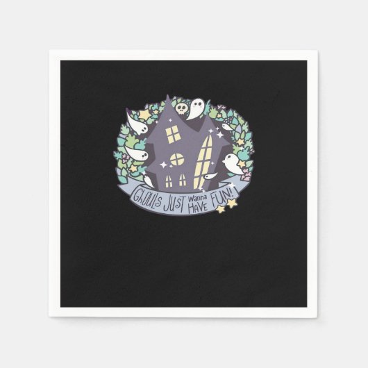 グールズジャストウィーンおもしろいおもしろい&秋 スタンダードカクテルナプキン (正面)