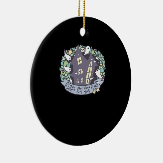 グールズジャストウィーンおもしろいおもしろい&秋 セラミックオーナメント (右)