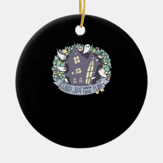 グールズジャストウィーンおもしろいおもしろい&秋 セラミックオーナメント (正面)