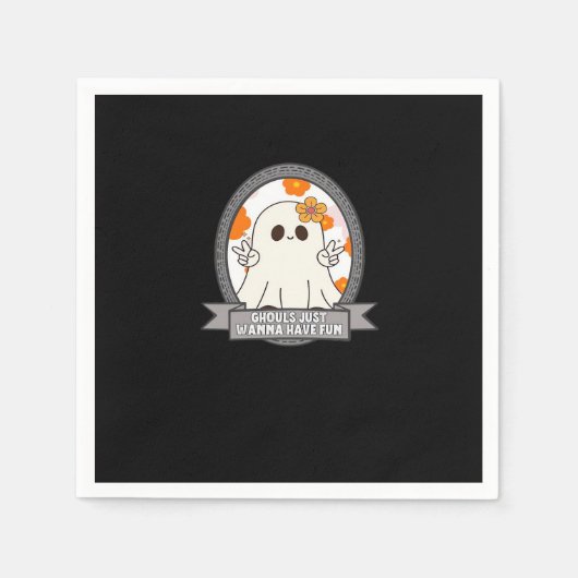 グールズジャストウィーンおもしろいスロスハロウィーン スタンダードカクテルナプキン (正面)