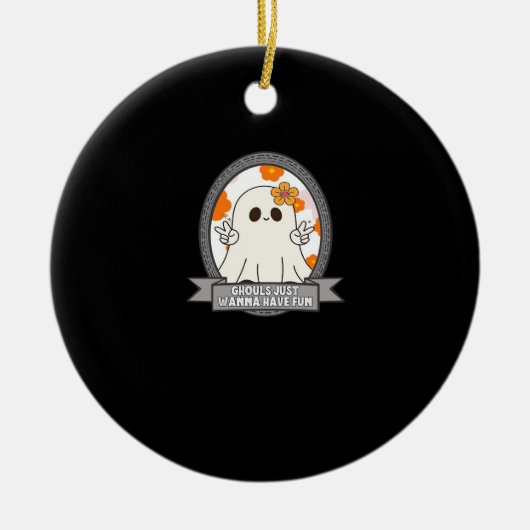 グールズジャストウィーンおもしろいスロスハロウィーン セラミックオーナメント (正面)