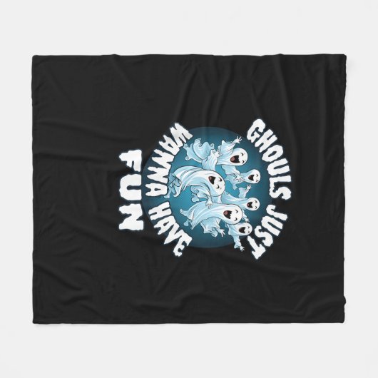 グールズジャストウィーンおもしろいスロスハロウィーン フリースブランケット (正面(横))