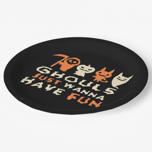 グールズジャストウィーンおもしろいスロスハロウィーン ペーパープレート (アングル)