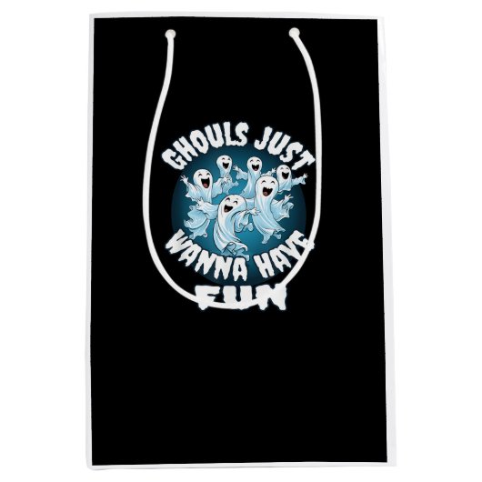 グールズジャストウィーンおもしろいスロスハロウィーン ミディアムペーパーバッグ (正面)