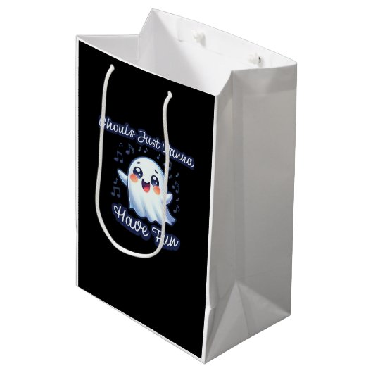 グールズジャストウィーンおもしろいスロース&スローガン ミディアムペーパーバッグ (正面アングル)