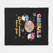 グールズジャストウィーンおもしろいレトログルービーハロウィーン フリースブランケット (正面(横))