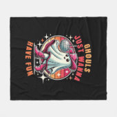 グールズジャストウィーンおもしろいレトロディスコ フリースブランケット (正面(横))