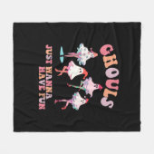 グールズジャストウィーンおもしろいレトロハロウィーンクリスティム フリースブランケット (正面(横))