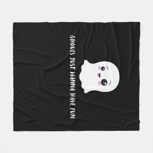 グールズジャストウィーンおもしろい不気味引用文 フリースブランケット (正面(横))