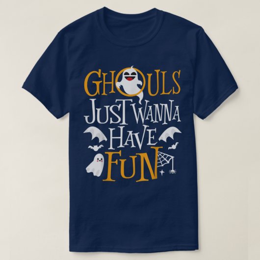 グールズジャストウィーンおもしろい幽霊面白いハロウィーンC Tシャツ (デザイン正面)