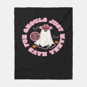 グールズジャストウィーンおもしろい(ウェスタンスタイルハロウィー) フリースブランケット (正面)