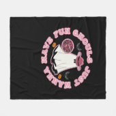 グールズジャストウィーンおもしろい(ウェスタンスタイルハロウィー) フリースブランケット (正面(横))