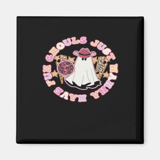 グールズジャストウィーンおもしろい(ウェスタンスタイルハロウィー) マグネット (正面)