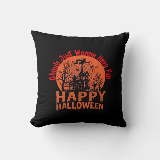 グールズジャストウィーンおもしろい- Ghoul-Tastic Hallowee クッション (正面)