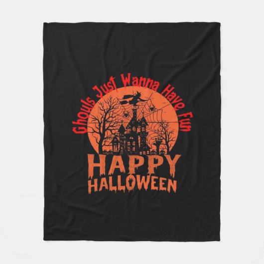 グールズジャストウィーンおもしろい- Ghoul-Tastic Hallowee フリースブランケット (正面)