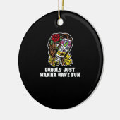 グールズジャストウォーナーズおもしろい-ハッピーハローウィンスローガ セラミックオーナメント (左)