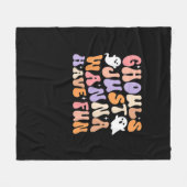 グールズジャストシーズン不気味Groovy Haおもしろい フリースブランケット (正面(横))