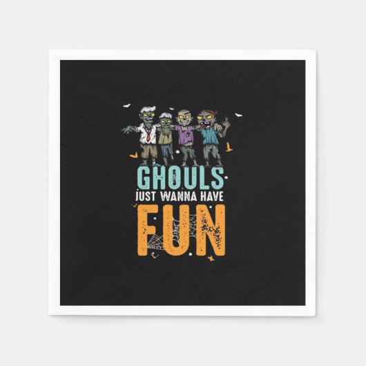 グールズジャストゾンビおもしろいーのハロウィーン スタンダードカクテルナプキン (正面)
