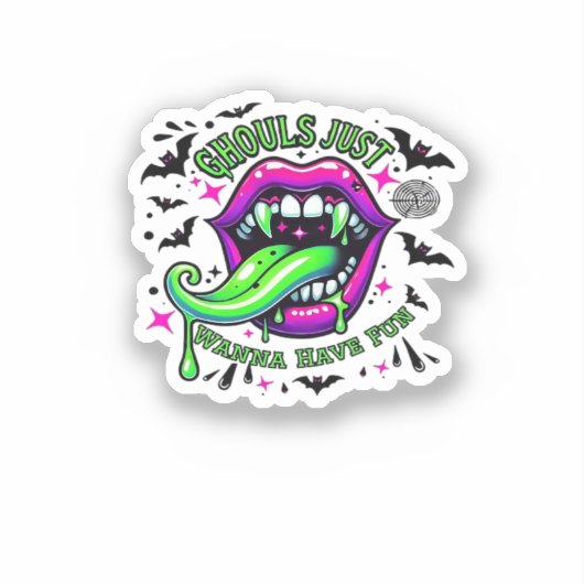 グールズジャストナスビブおもしろいを欲しい シール (正面)