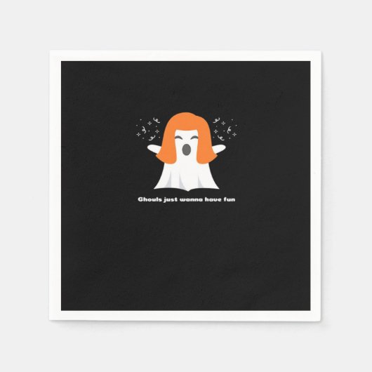 グールズジャストハローウィンおもしろい スタンダードカクテルナプキン (正面)