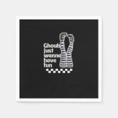 グールズジャストハローウィンおもしろい スタンダードカクテルナプキン (正面)