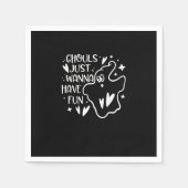 グールズジャストハローウィンおもしろい スタンダードカクテルナプキン (正面)