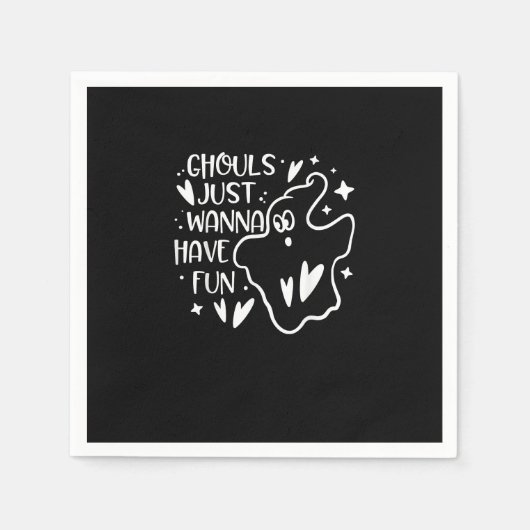 グールズジャストハローウィンおもしろい スタンダードカクテルナプキン (正面)