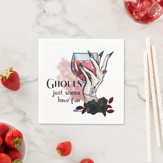 グールズジャストハローウィンおもしろい スタンダードカクテルナプキン (インサイチュ)