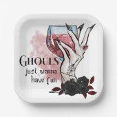 グールズジャストハローウィンおもしろい ペーパープレート (正面)
