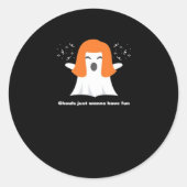 グールズジャストハローウィンおもしろい ラウンドシール (正面)