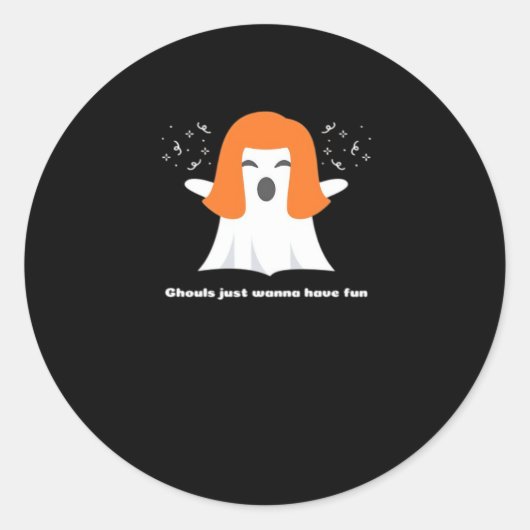グールズジャストハローウィンおもしろい ラウンドシール (正面)