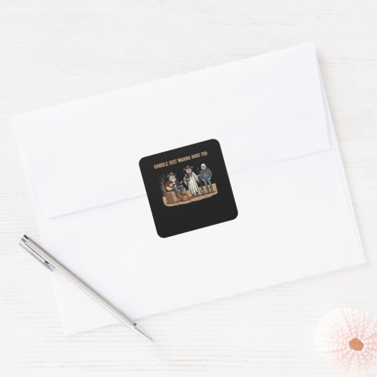 グールズジャストハローウィーンギフトおもしろい秋 スクエアシール (封筒)