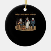 グールズジャストハローウィーンギフトおもしろい秋 セラミックオーナメント (正面)