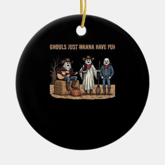 グールズジャストハローウィーンギフトおもしろい秋 セラミックオーナメント (正面)