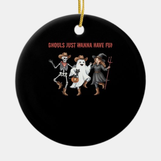 グールズジャストハローウィーンギフト基本D セラミックオーナメント (正面)