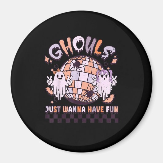 グールズジャストハローウィーンコスチュームおもしろいレトロ マグネット (正面)