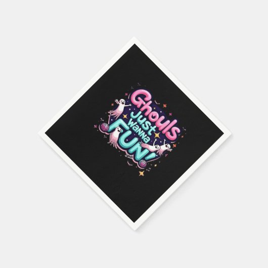 グールズジャストハローウィーンディスコおもしろいパーティーI スタンダードカクテルナプキン (角)