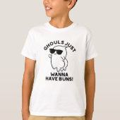 グールズジャストバンズおもしろい幽霊パン Tシャツ (正面)