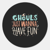 グールズジャストビーブおもしろいを食べたい ラウンドシール (正面)