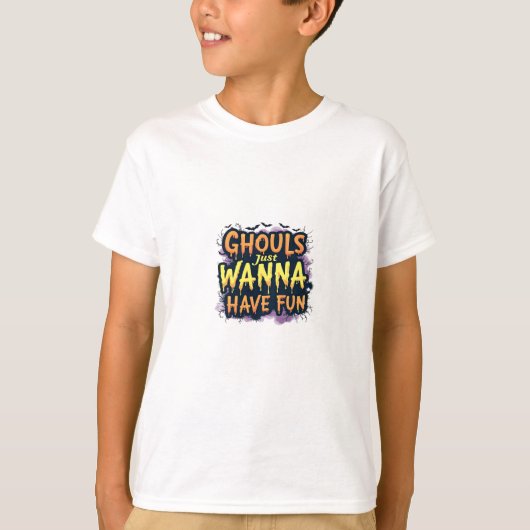 グールズジャストワンザおもしろい – ハロウィーンデザイン Tシャツ (正面)