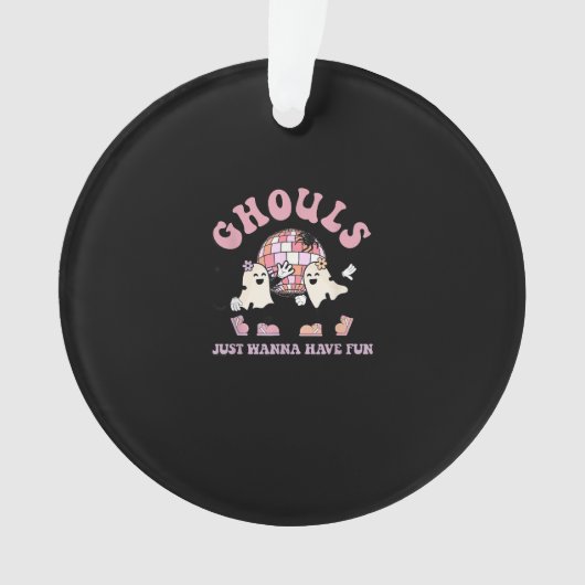 グールズジャストワントワアおもしろいレトロハローウィンパーティC オーナメント (正面)